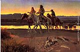 Charles Marion Russell Canvas Paintings - Carson's Men
